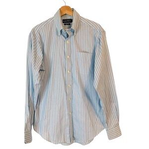 Lauren Ralph Lauren Men’s Non-Iron Dress Shirt Blue Pink Stripe 15.5‎ 34/35